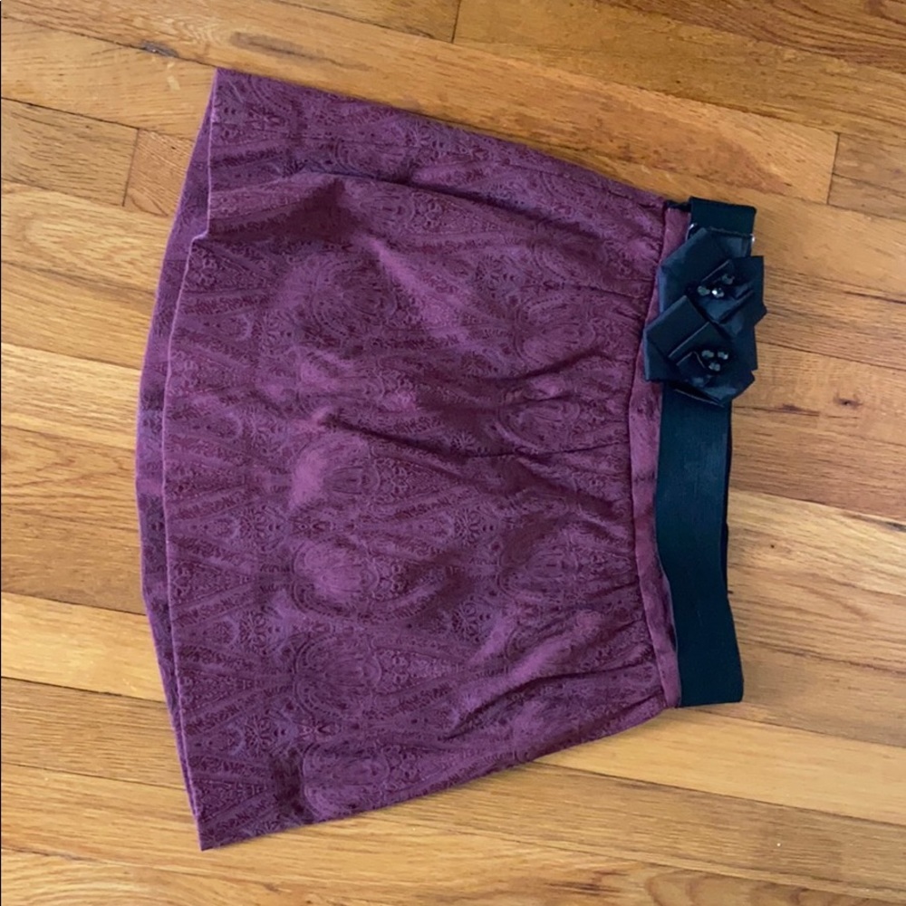 Burgundy skirt with belt